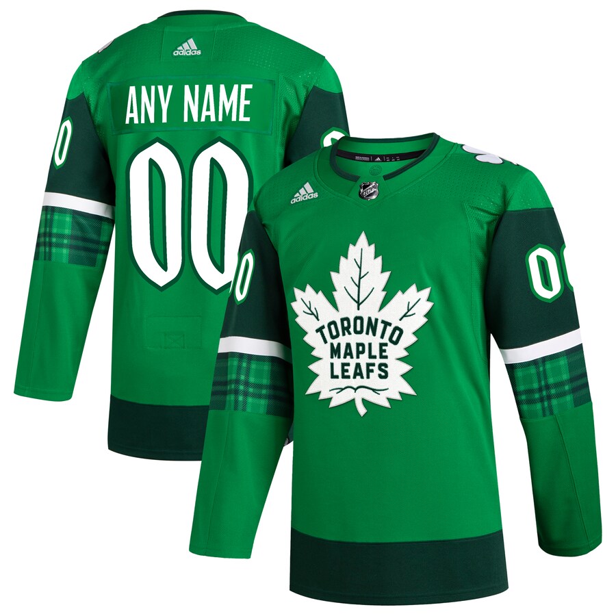 Men's Toronto Maple Leafs  adidas Kelly Green St. Patrick's Day Authentic Custom Jersey - ujerseystore