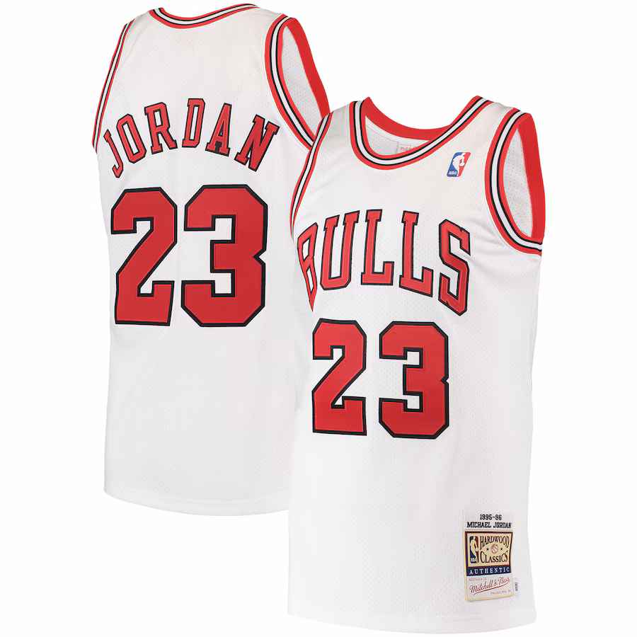 Men's Chicago Bulls Michael Jordan Mitchell & Ness White 1995 Hardwood Classics Authentic Jersey - ujerseystore
