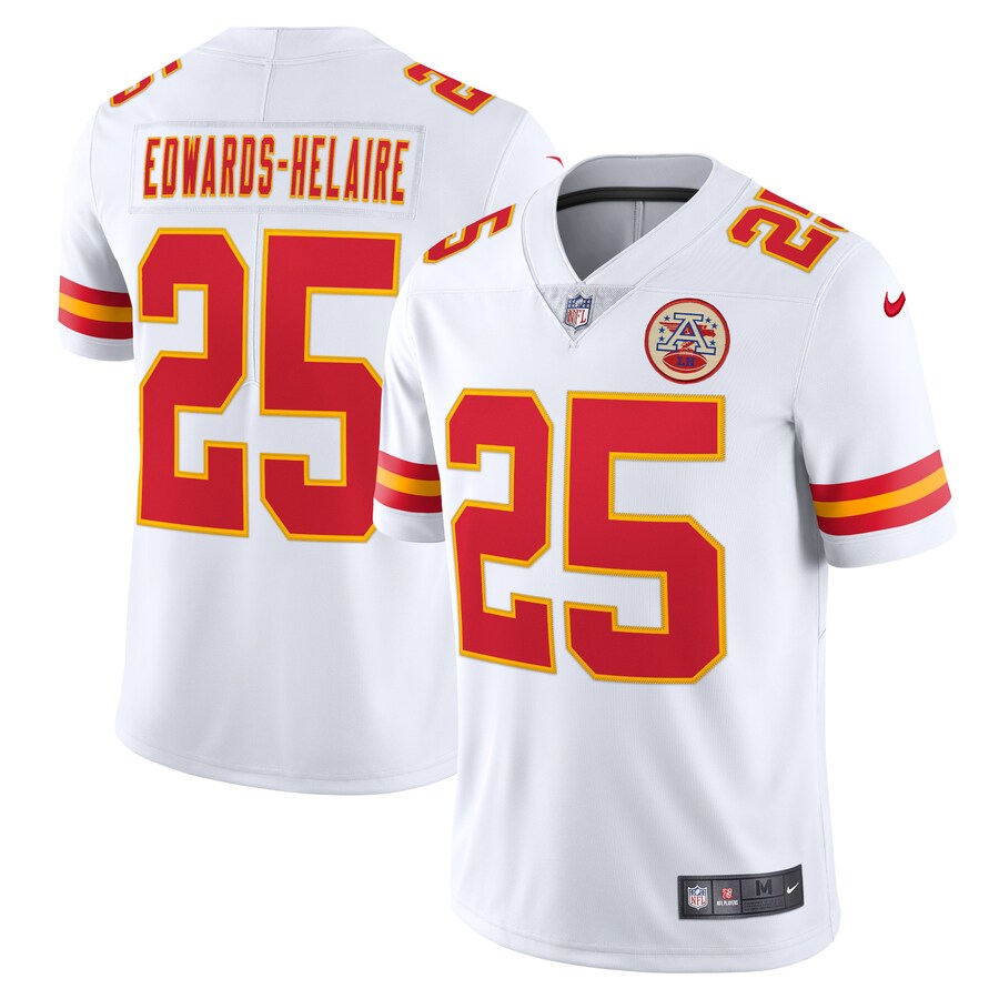 Men's Kansas City Chiefs Clyde Edwards-Helaire Nike White Vapor Limited Jersey - ujerseystore
