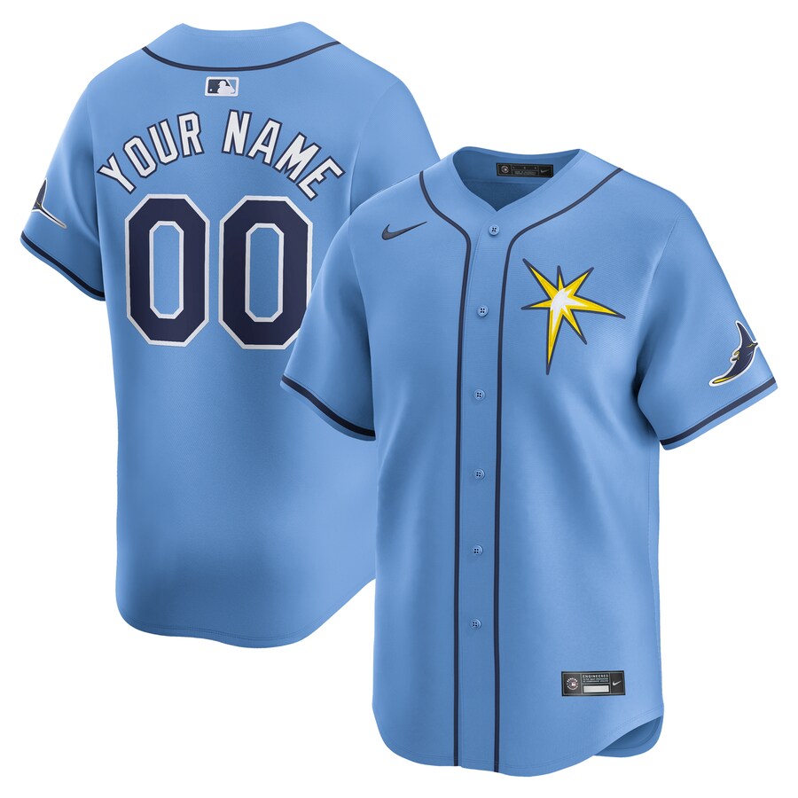 Men's Tampa Bay Rays  Nike Light Blue  Alternate Limited Custom Jersey - ujerseystore