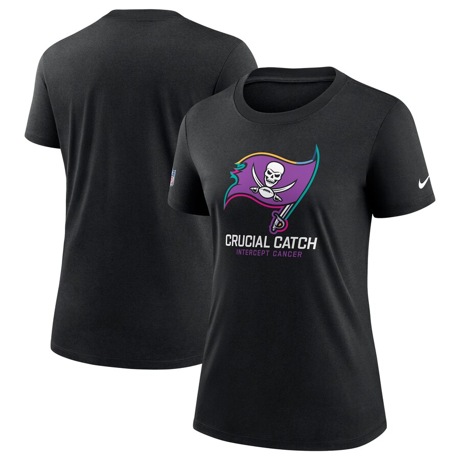 Women's Tampa Bay Buccaneers  Nike Black 2024 NFL Crucial Catch Tri-Blend T-Shirt - ujerseystore