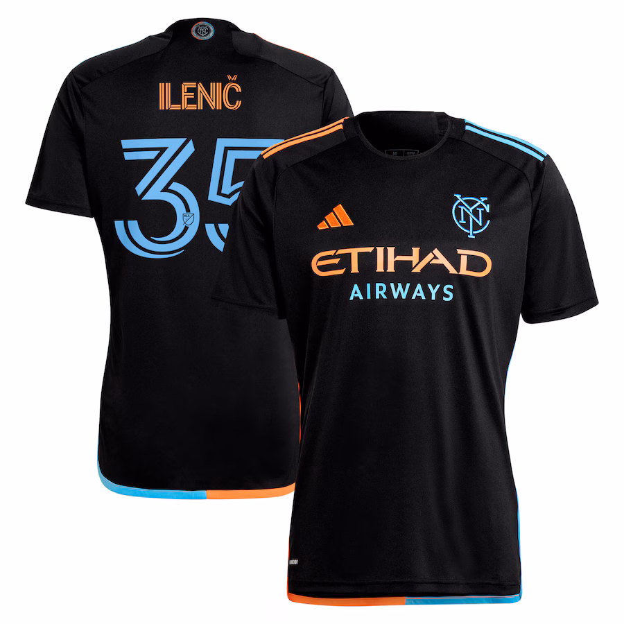 Men's New York City FC Mitja Ilenič adidas Black 2024 24/7 Kit Replica Player Jersey - ujerseystore