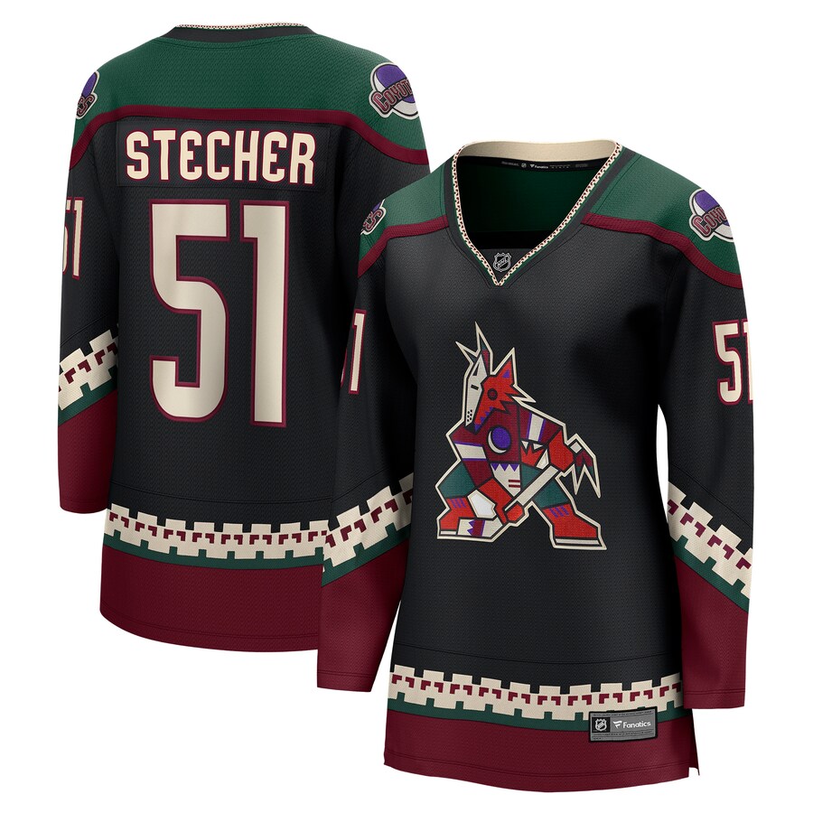 Women's Arizona Coyotes Troy Stecher Fanatics Branded Black Home Breakaway Player Jersey - ujerseystore