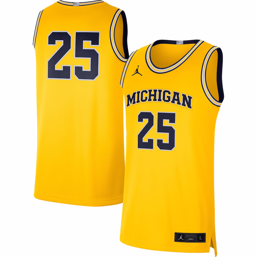 #25 Michigan Wolverines Jordan Brand Limited Basketball Jersey - Maize - ujerseystore