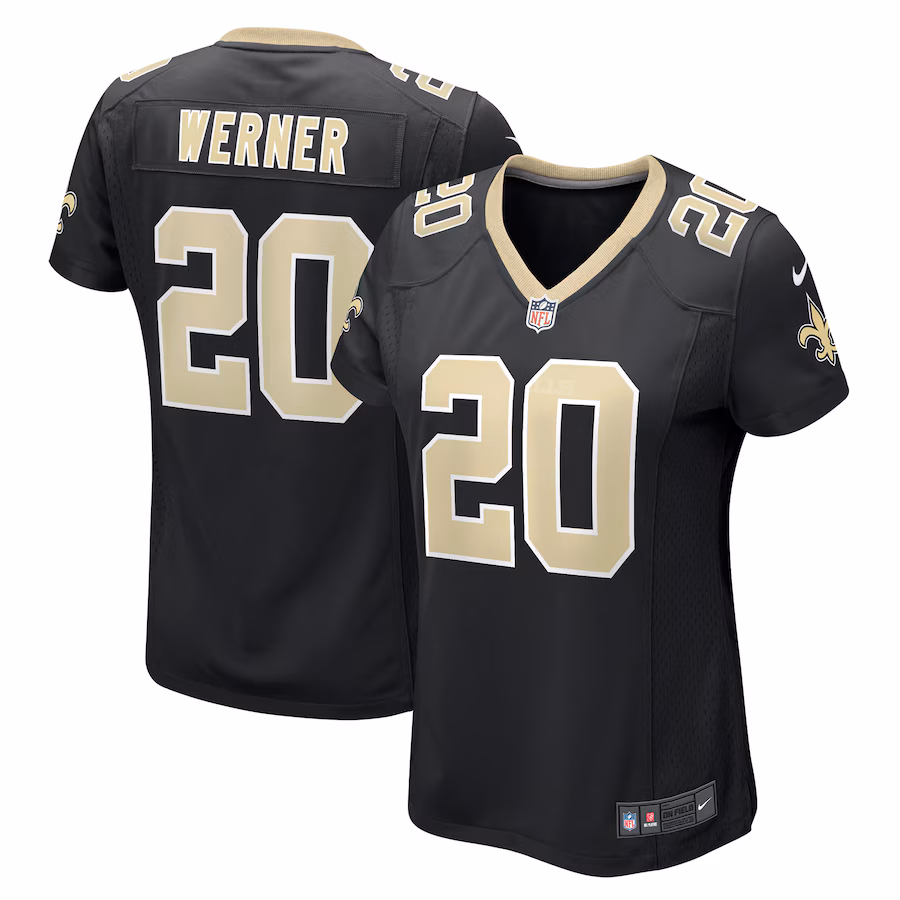 Women's New Orleans Saints Pete Werner Nike Black Game Jersey - ujerseystore