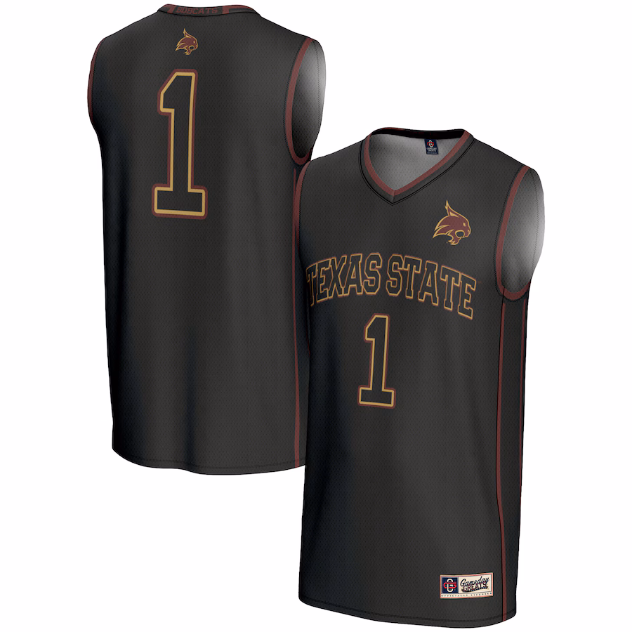 Youth GameDay Greats #1 Black Texas State Bobcats Lightweight Basketball Jersey - ujerseystore