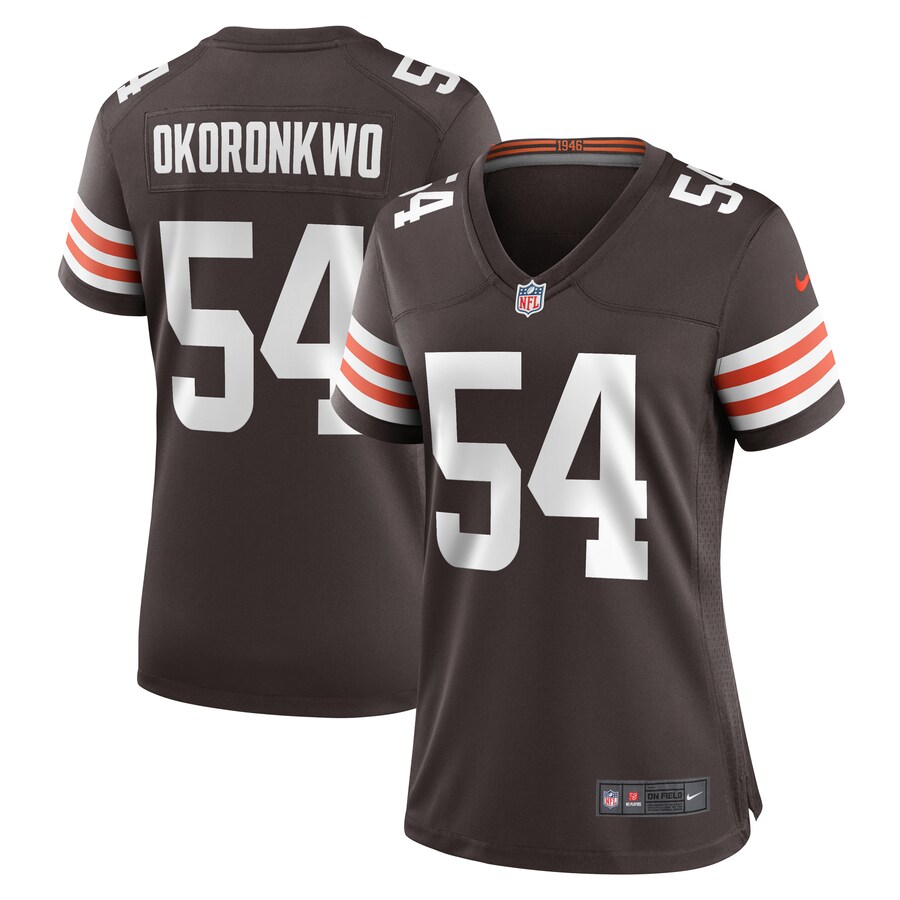 Women's Cleveland Browns Ogbonnia Okoronkwo Nike Brown Game Player Jersey - ujerseystore