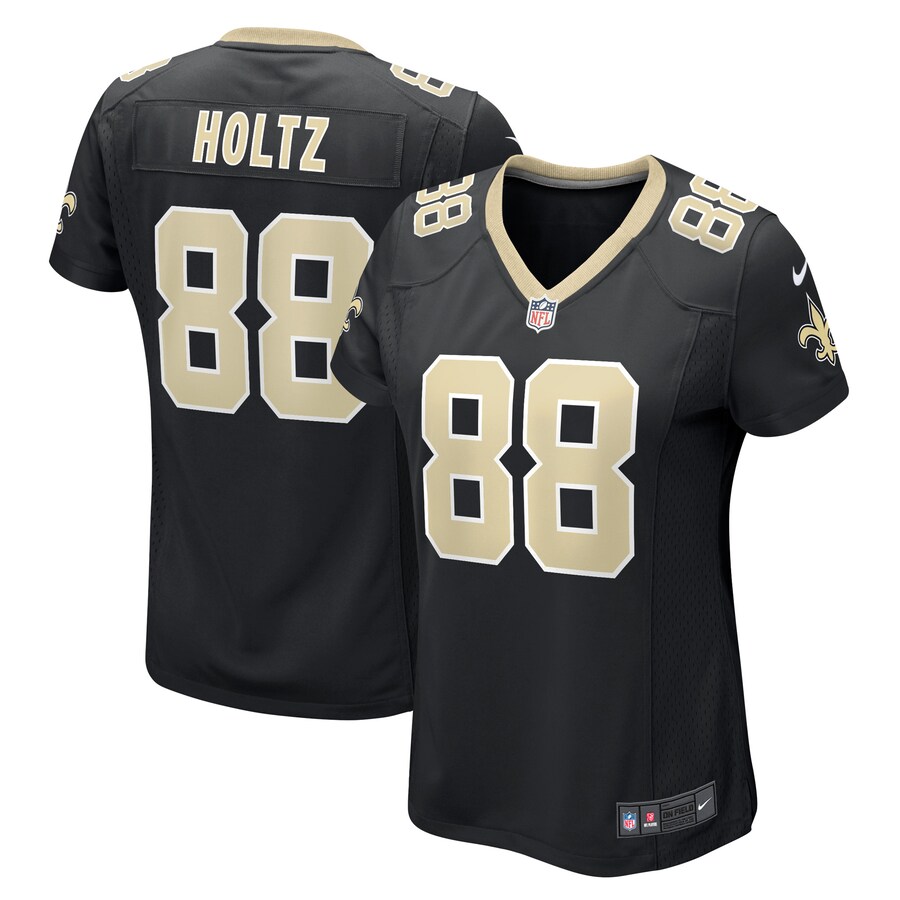 Women's New Orleans Saints J.P. Holtz Nike Black Game Player Jersey - ujerseystore