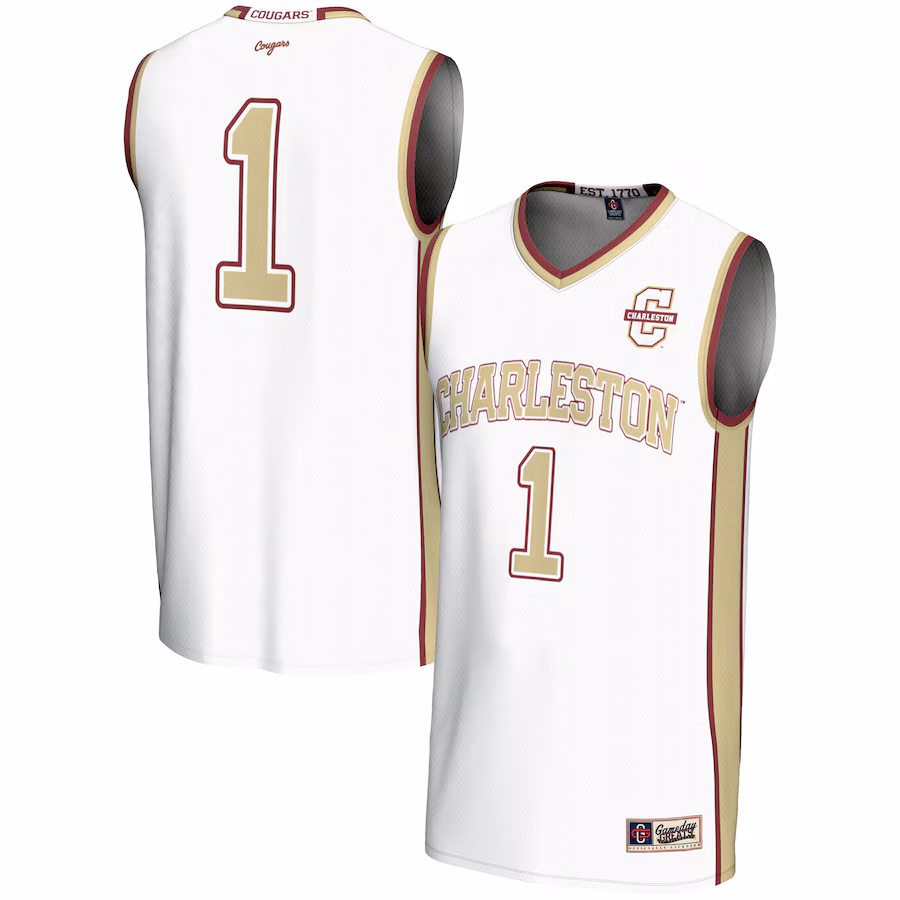 Youth  GameDay Greats White  Charleston Cougars #1 Basketball Jersey - ujerseystore