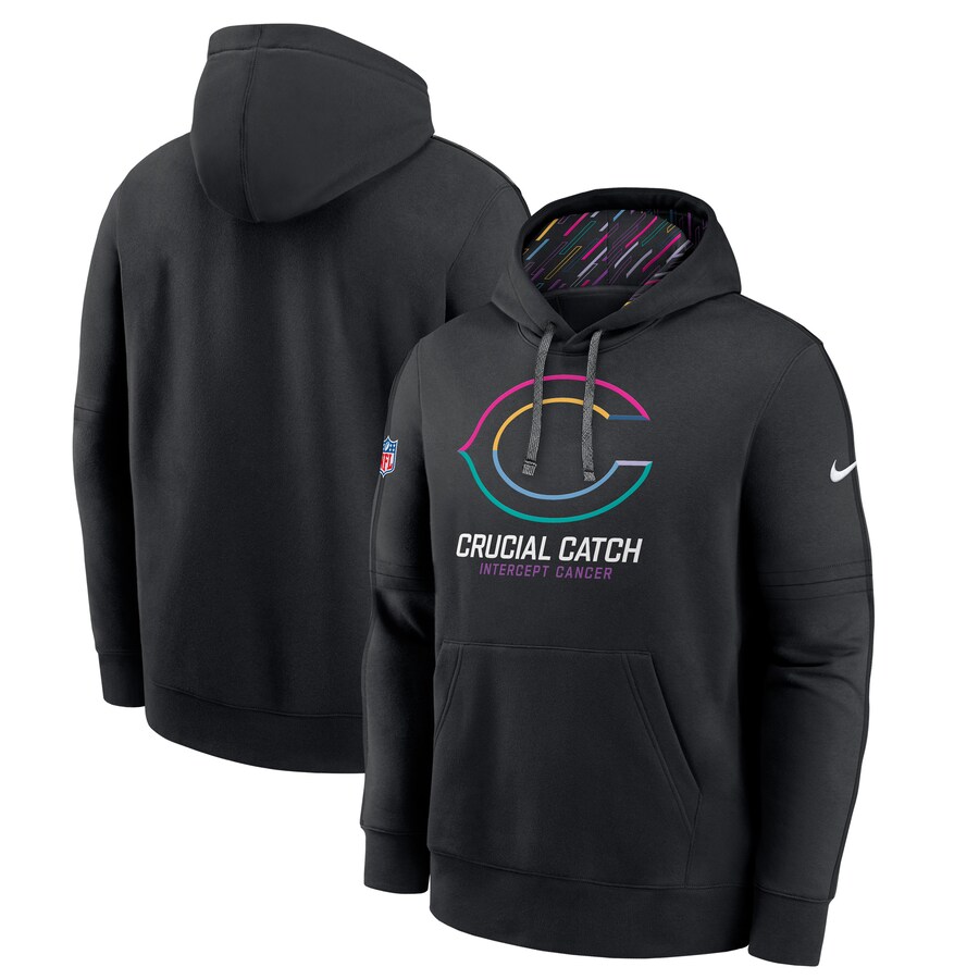 Men's Chicago Bears Nike Black 2024 NFL Crucial Catch Big & Tall Club Pullover Hoodie - ujerseystore