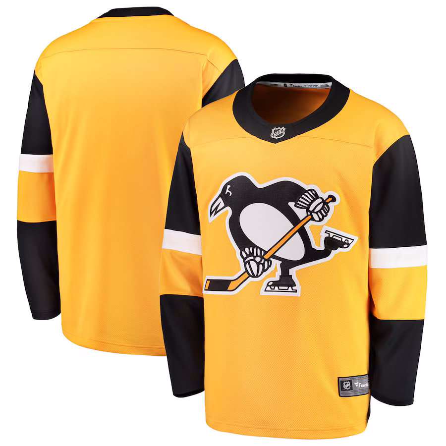 Men's Pittsburgh Penguins Fanatics Gold Alternate Breakaway Jersey - ujerseystore