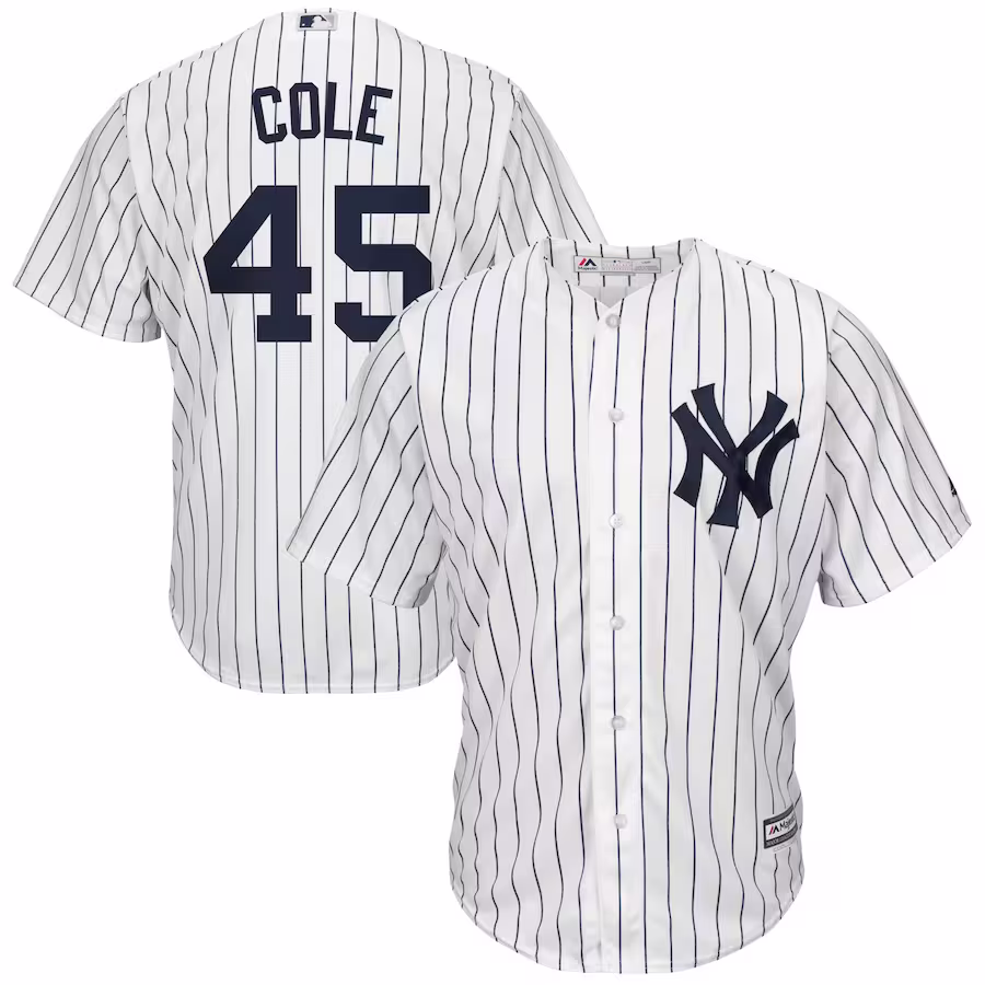 Men's New York Yankees Gerrit Cole White/Navy Big & Tall Replica Player Jersey - ujerseystore