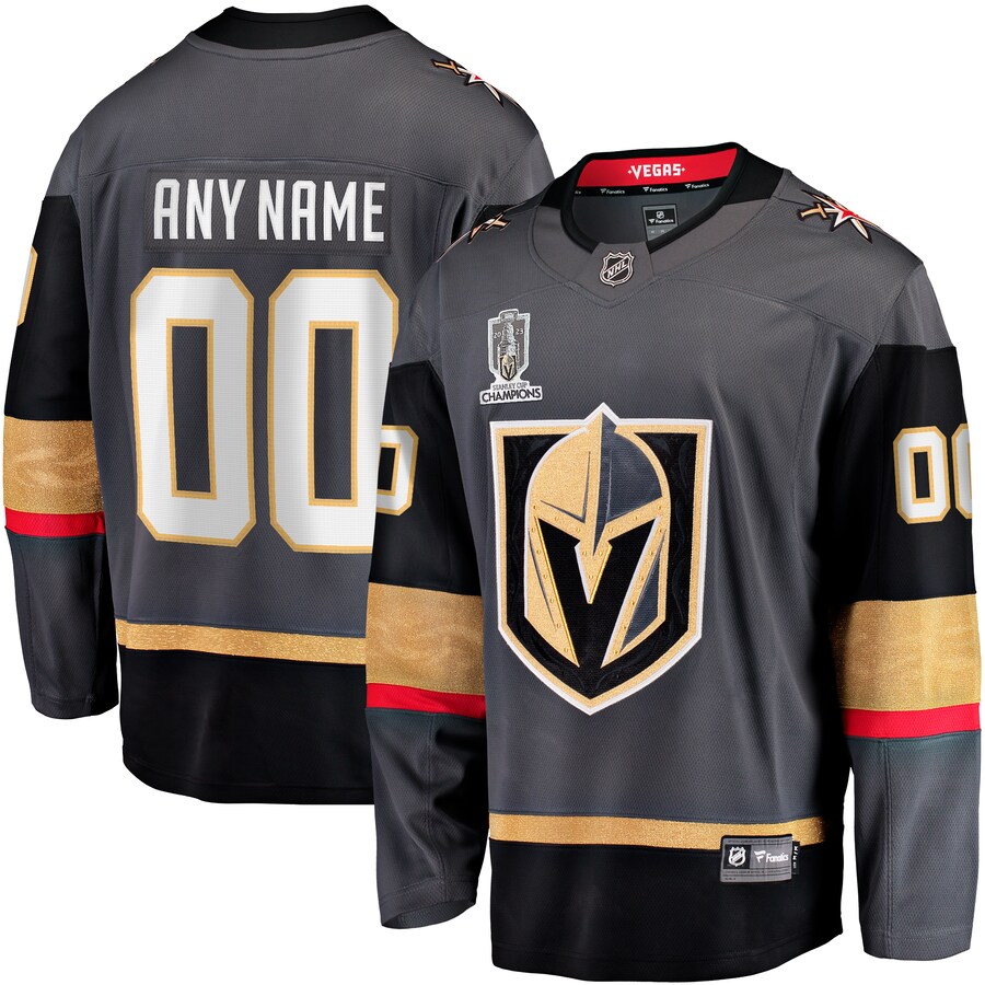 Men's Vegas Golden Knights  Fanatics Branded Black 2023 Stanley Cup Champions Alternate Breakaway Custom Jersey - ujerseystore