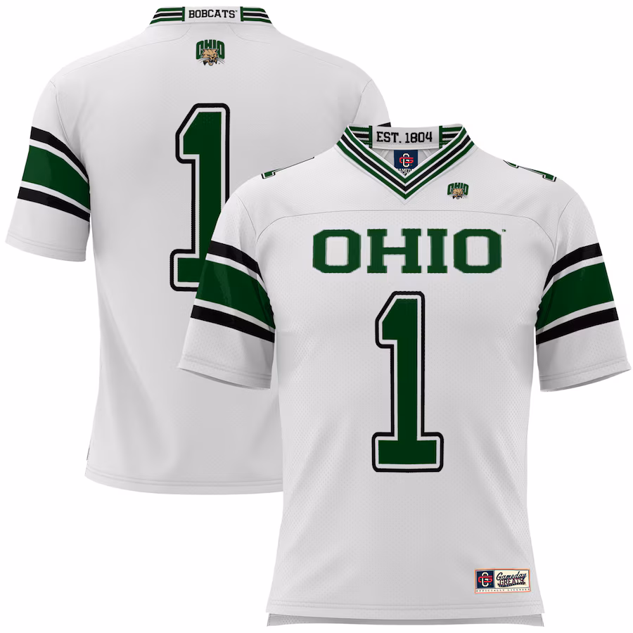 Youth GameDay Greats #1 White Ohio Bobcats Football Jersey - ujerseystore