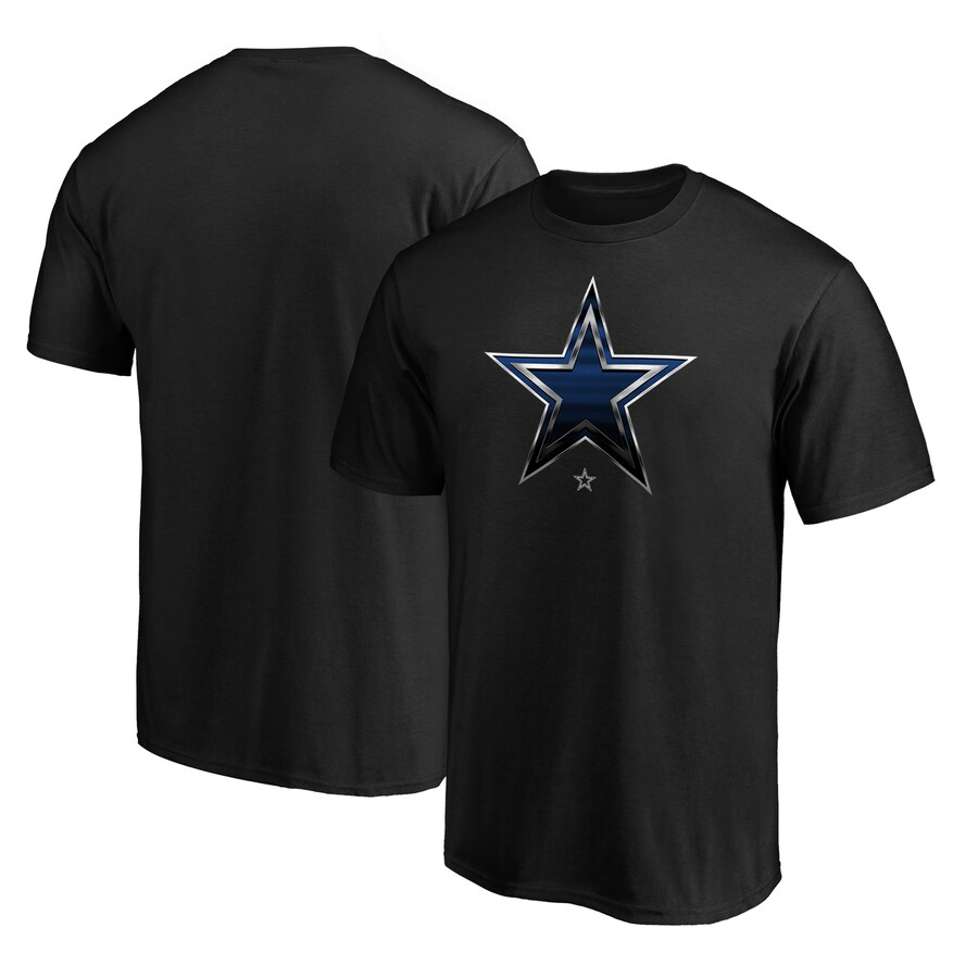 Men's Dallas Cowboys Black Midnight Mascot Logo T-Shirt - ujerseystore