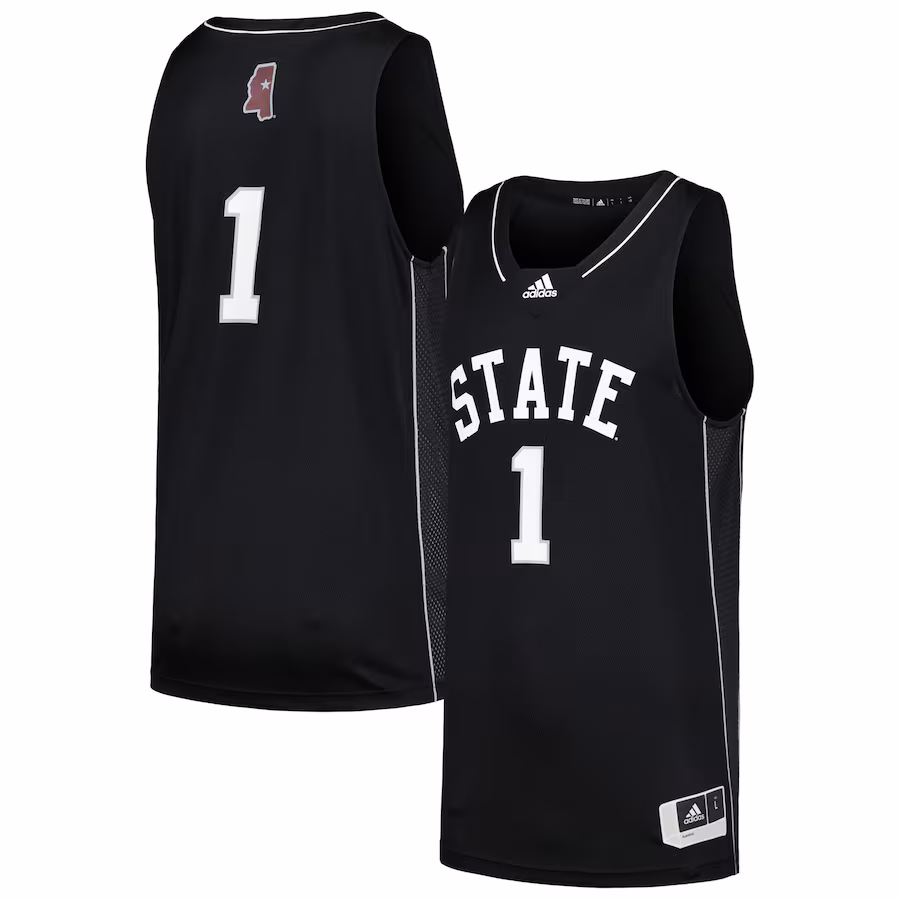 Men's adidas #1 Black Mississippi State Bulldogs Swingman Basketball Jersey - ujerseystore