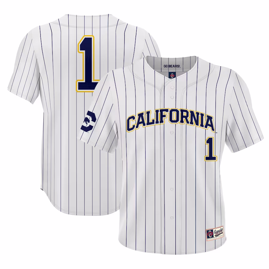 #1 Cal Bears GameDay Greats Lightweight Baseball Jersey - White - ujerseystore