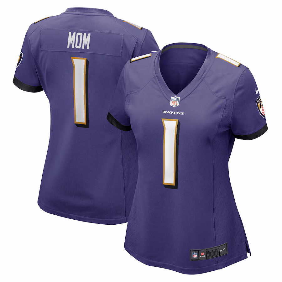 Women's Baltimore Ravens Number 1 Mom Nike Purple Game Jersey - ujerseystore