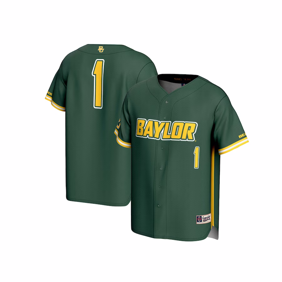#1 Baylor Bears GameDay Greats Unisex Lightweight Baseball Fashion Jersey - Green - ujerseystore