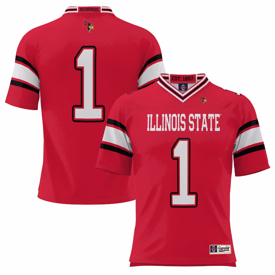 #1 Illinois State Redbirds GameDay Greats Youth Endzone Football Jersey - Red - ujerseystore