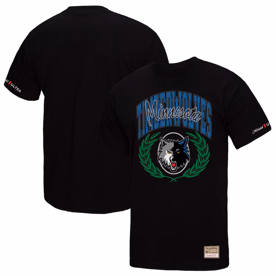 Men's Minnesota Timberwolves Mitchell & Ness Black NBA x Michelob Ultra Rewind II T-Shirt - ujerseystore