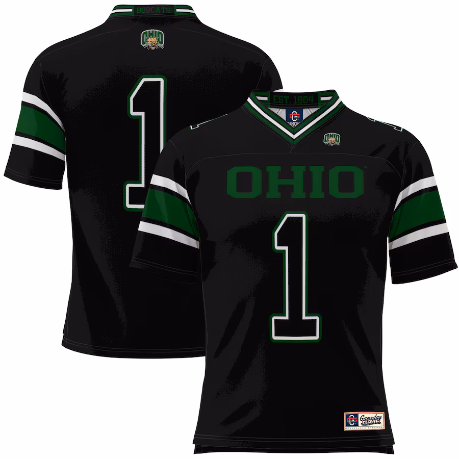 Youth GameDay Greats #1 Black Ohio Bobcats Football Jersey - ujerseystore