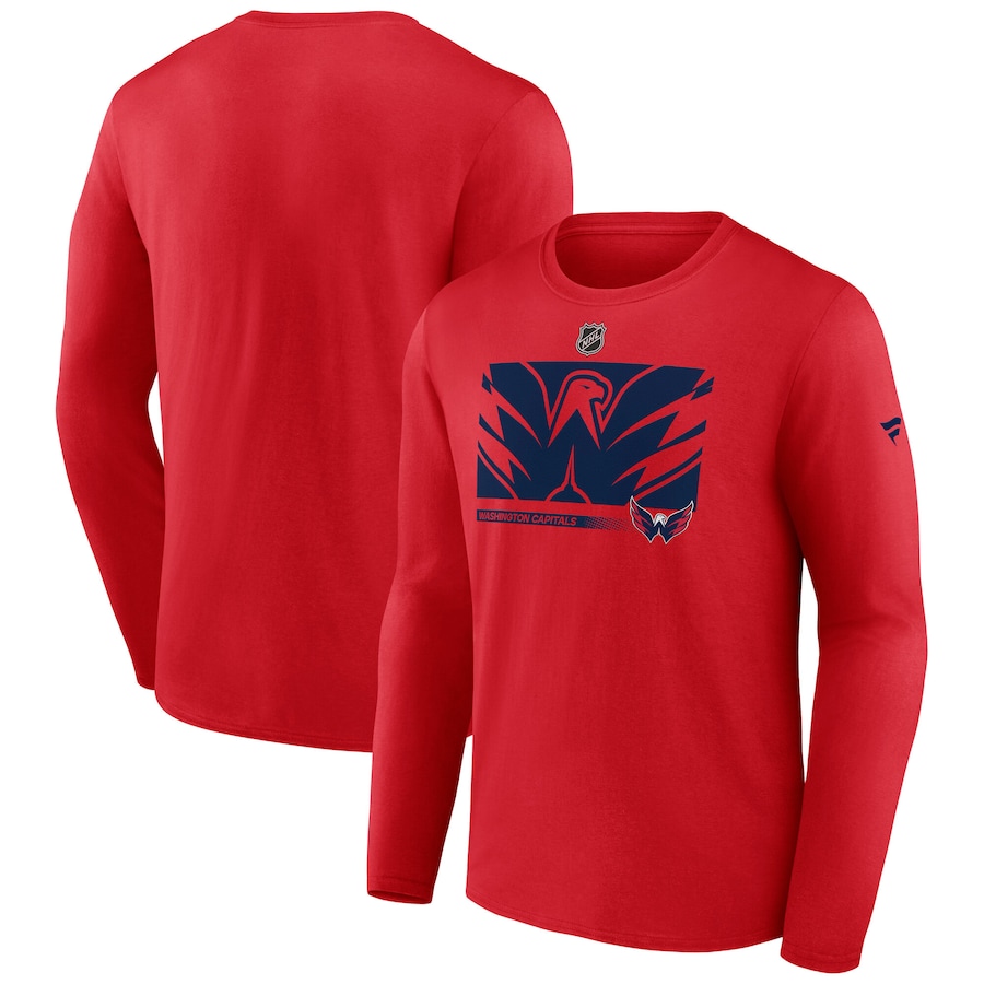 Men's Washington Capitals Fanatics Red Authentic Pro Core Collection Secondary Long Sleeve T-Shirt - ujerseystore
