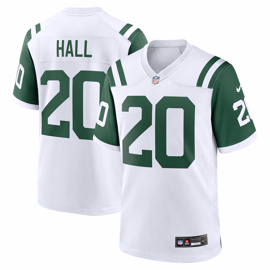 Men's New York Jets Breece Hall Nike White Classic Alternate Game Jersey - ujerseystore