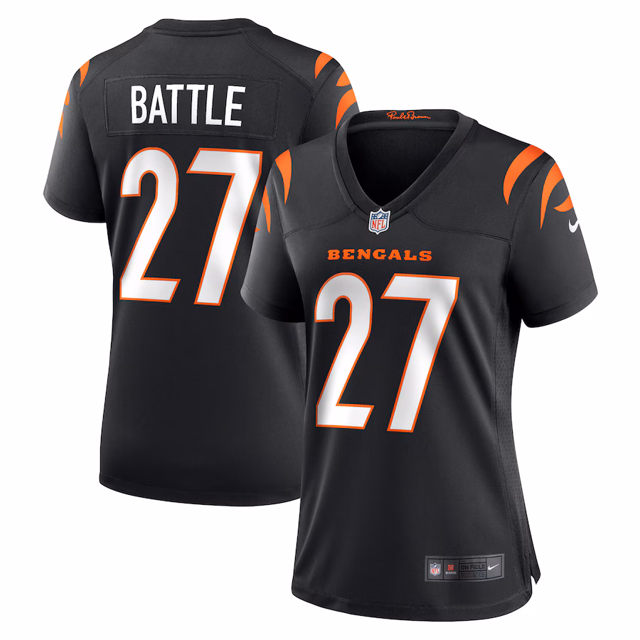 Women's Cincinnati Bengals Jordan Battle Nike  Black Team Game Jersey - ujerseystore
