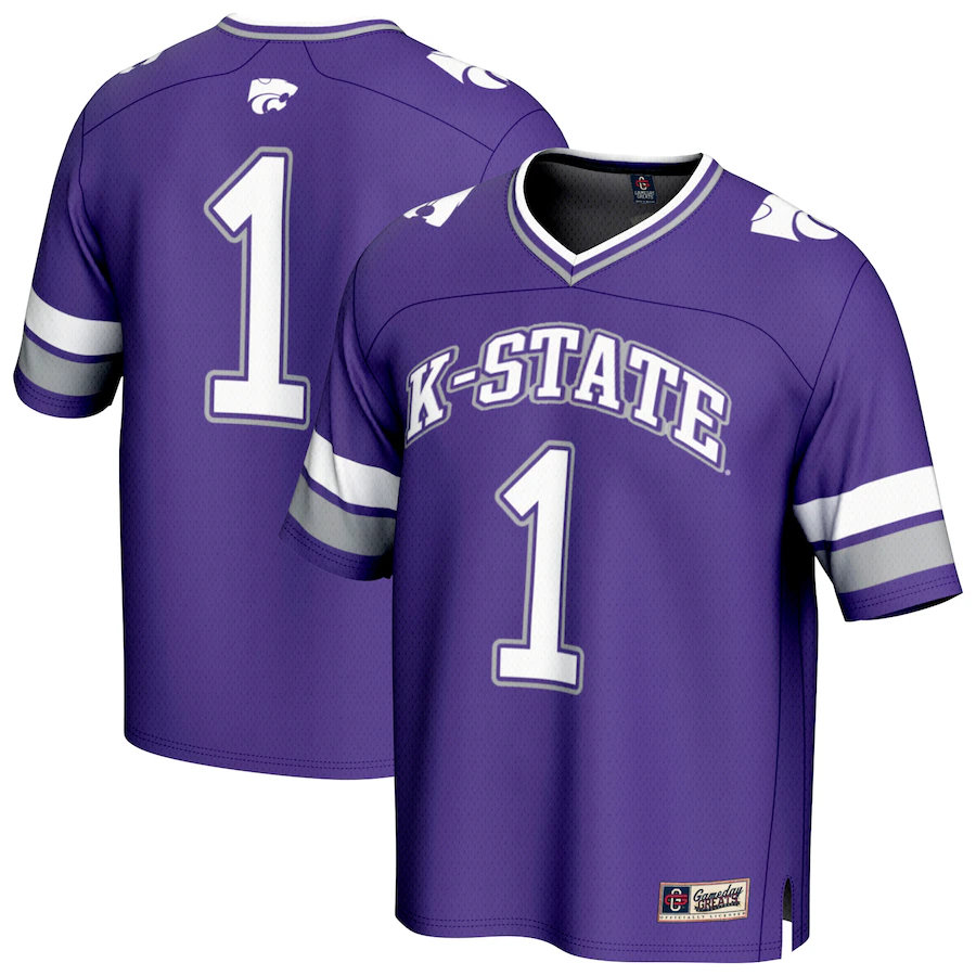 GameDay Greats #1 Purple Kansas State Wildcats Lightweight Collegiate Football Fashion Jersey - ujerseystore