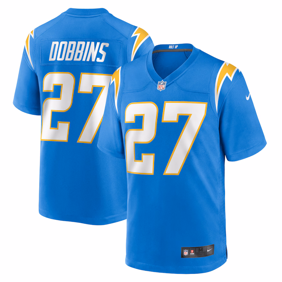 Men's Los Angeles Chargers J.K. Dobbins Nike  Powder Blue Team Game Jersey - ujerseystore