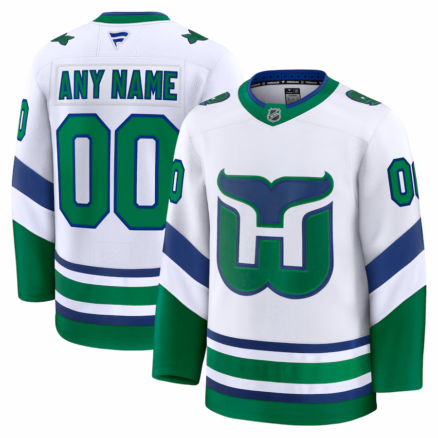 Men's Carolina Hurricanes Fanatics White Throwback Premium Custom Jersey - ujerseystore