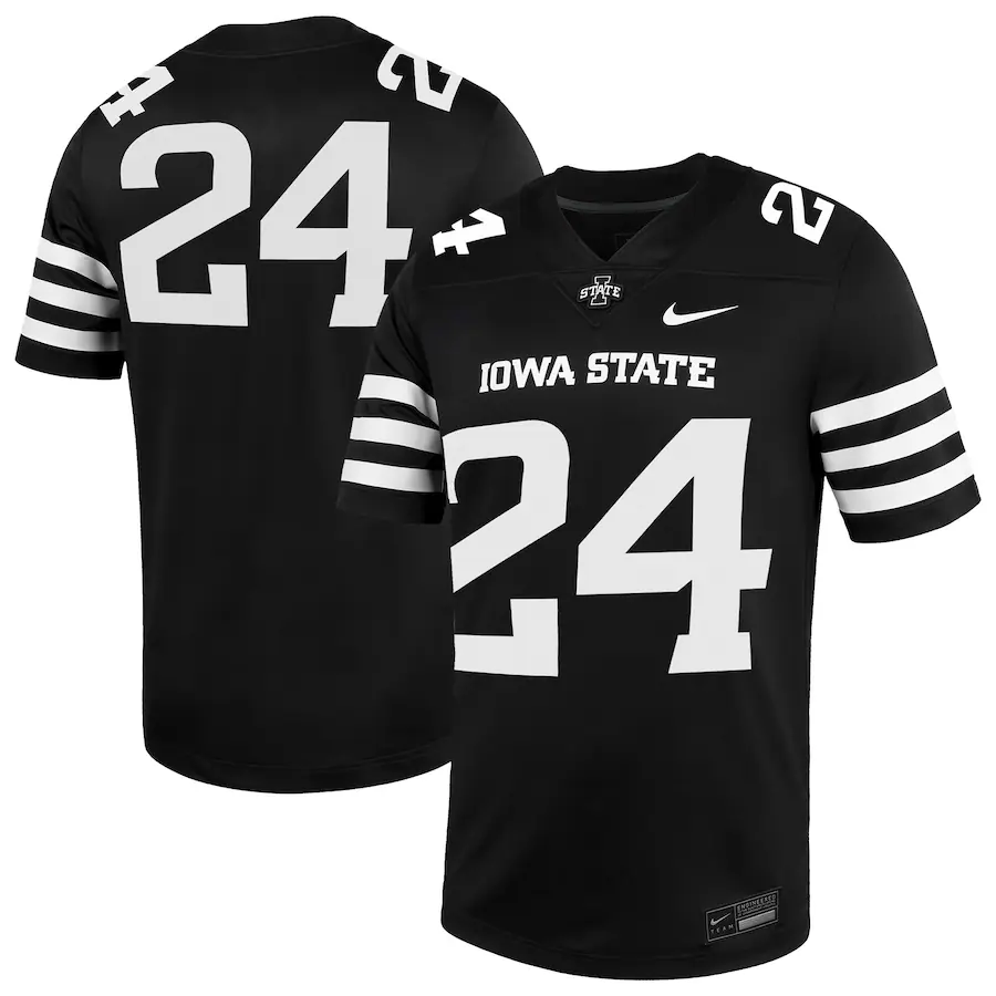 Men's Nike #24 Black Iowa State Cyclones  Alternate Game Jersey - ujerseystore