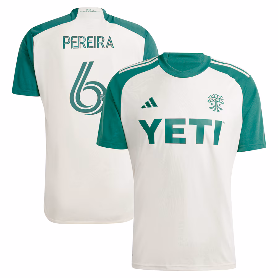 Men's Austin FC Daniel Pereira adidas Tan 2024 The Armadillo Kit Replica Player Jersey - ujerseystore