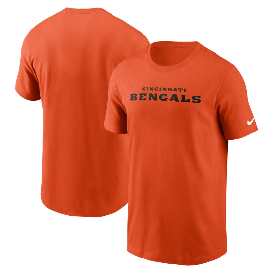 Men's Cincinnati Bengals Nike Orange Primetime Wordmark Essential T-Shirt - ujerseystore