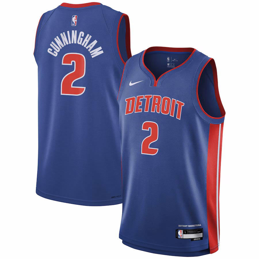 Youth Detroit Pistons Cade Cunningham Nike Blue Swingman Jersey - Icon Edition - ujerseystore
