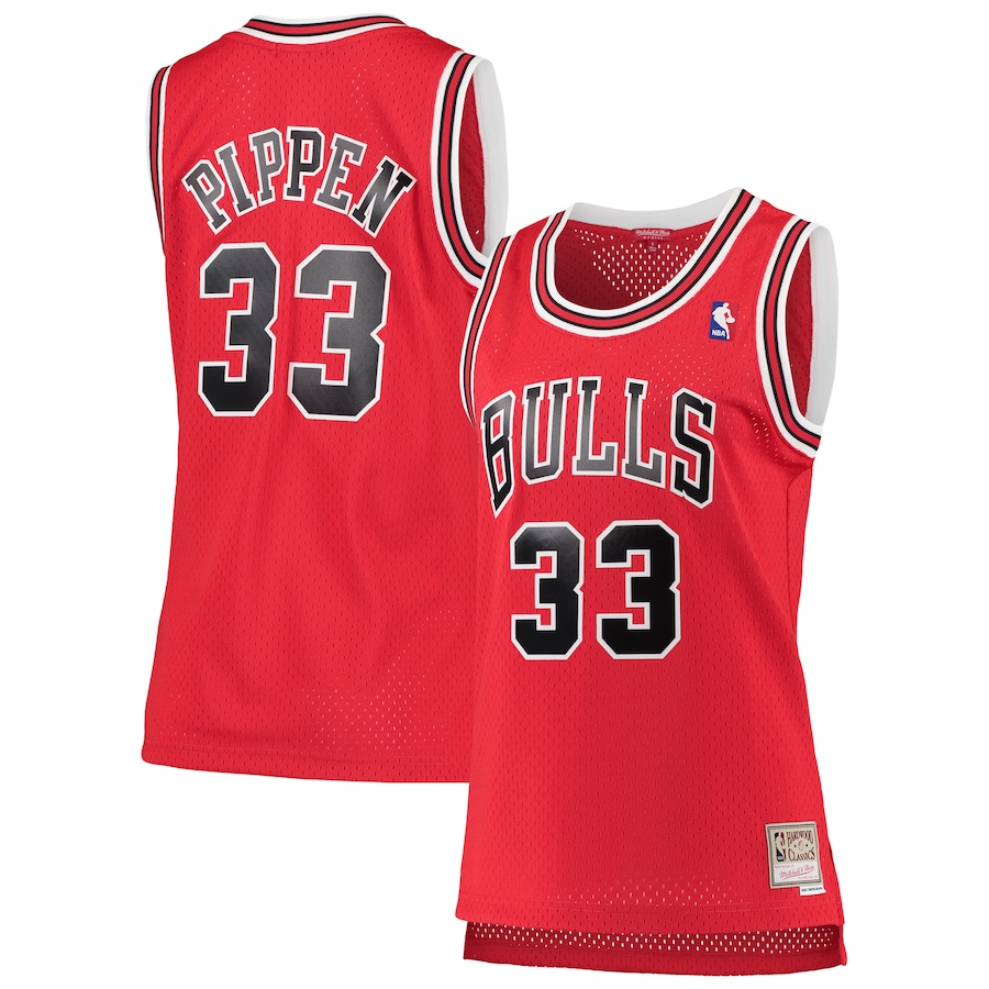 Women's Chicago Bulls Scottie Pippen Mitchell & Ness Red 1997/98 Hardwood Classics Swingman Jersey - ujerseystore