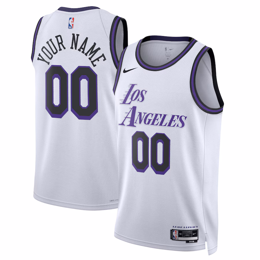 Unisex Los Angeles Lakers Nike White 2022/23 Swingman Custom Jersey - City Edition - ujerseystore