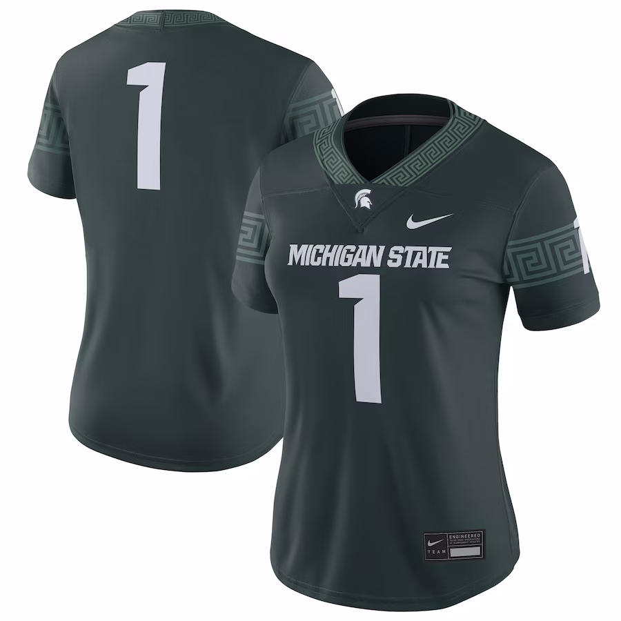 #1 Michigan State Spartans Nike Women's Football Game Jersey - Green - ujerseystore