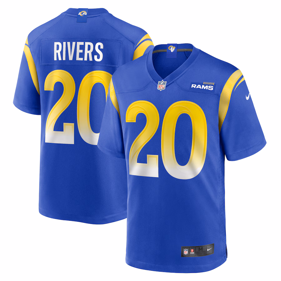 Men's Los Angeles Rams Ronnie Rivers Nike  Royal Team Game Jersey - ujerseystore