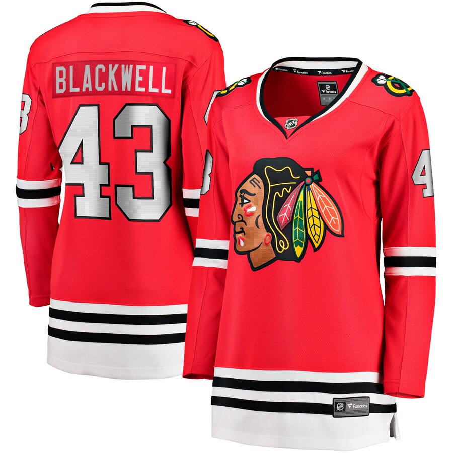 Women's Chicago Blackhawks Colin Blackwell Fanatics Branded Red Home Breakaway Player Jersey - ujerseystore