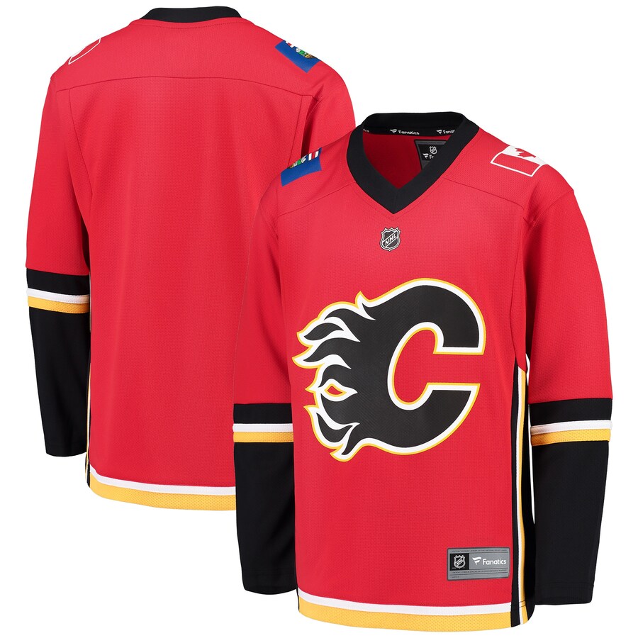 Youth Calgary Flames Fanatics Branded Red/Black Alternate Replica Blank Jersey - ujerseystore