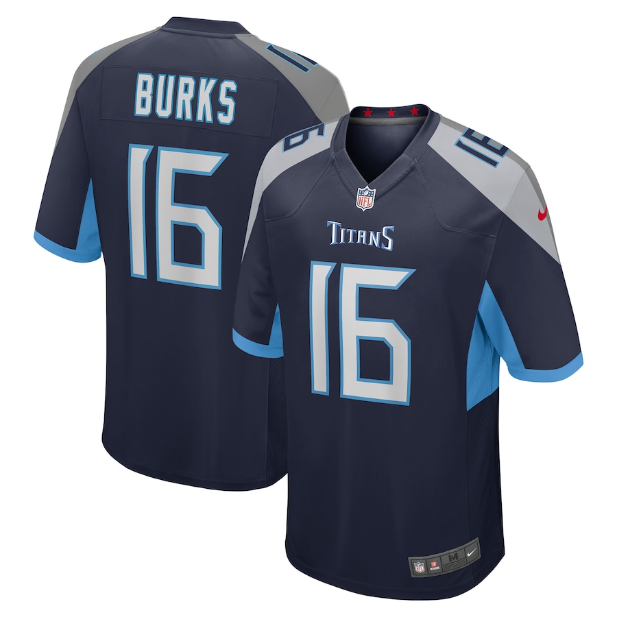 Men's Tennessee Titans Treylon Burks Nike Navy Player Game Jersey - ujerseystore