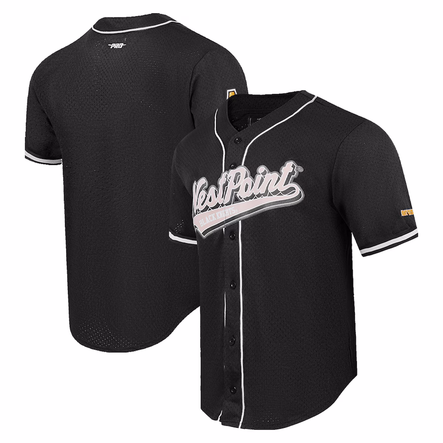 Men's Pro Standard Black Army Black Knights Mesh Full-Button Replica Baseball Jersey - ujerseystore