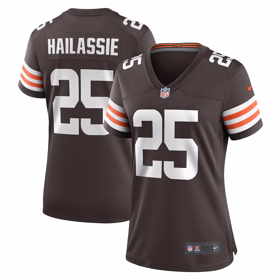 Women's Cleveland Browns Kahlef Hailassie Nike  Brown Team Game Jersey - ujerseystore