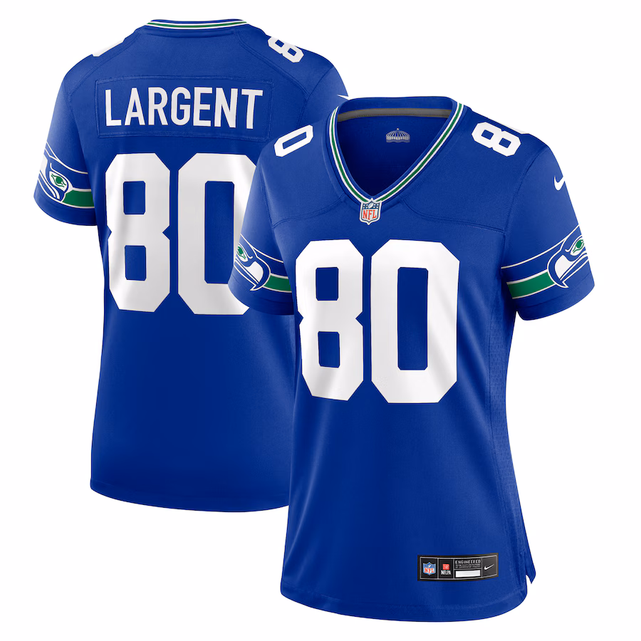 Women's Seattle Seahawks Steve Largent Nike Royal Throwback Retired Player Game Jersey - ujerseystore