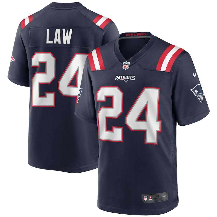 Men's New England Patriots Ty Law Nike Navy Game Retired Player Jersey - ujerseystore