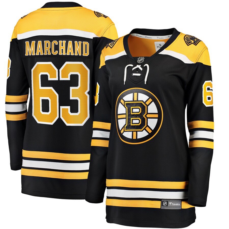 Women's Boston Bruins Brad Marchand Fanatics Branded Black Home Breakaway Jersey - ujerseystore