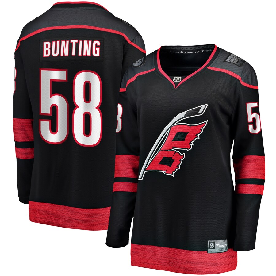 Women's Carolina Hurricanes Michael Bunting Fanatics Branded Black Home Breakaway Player Jersey - ujerseystore