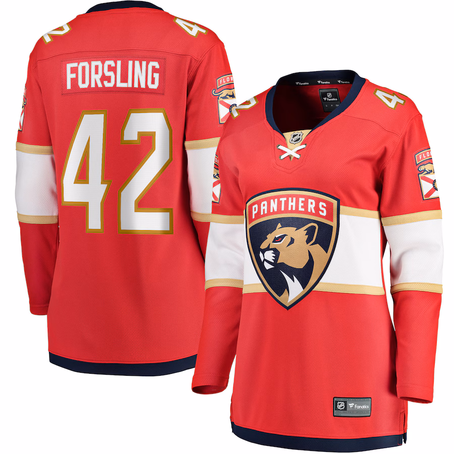 Women's Florida Panthers Gustav Forsling Fanatics Red Home Breakaway Player Jersey - ujerseystore